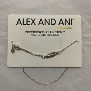 Alex and Ani Sterling Silver Feather Bracelet